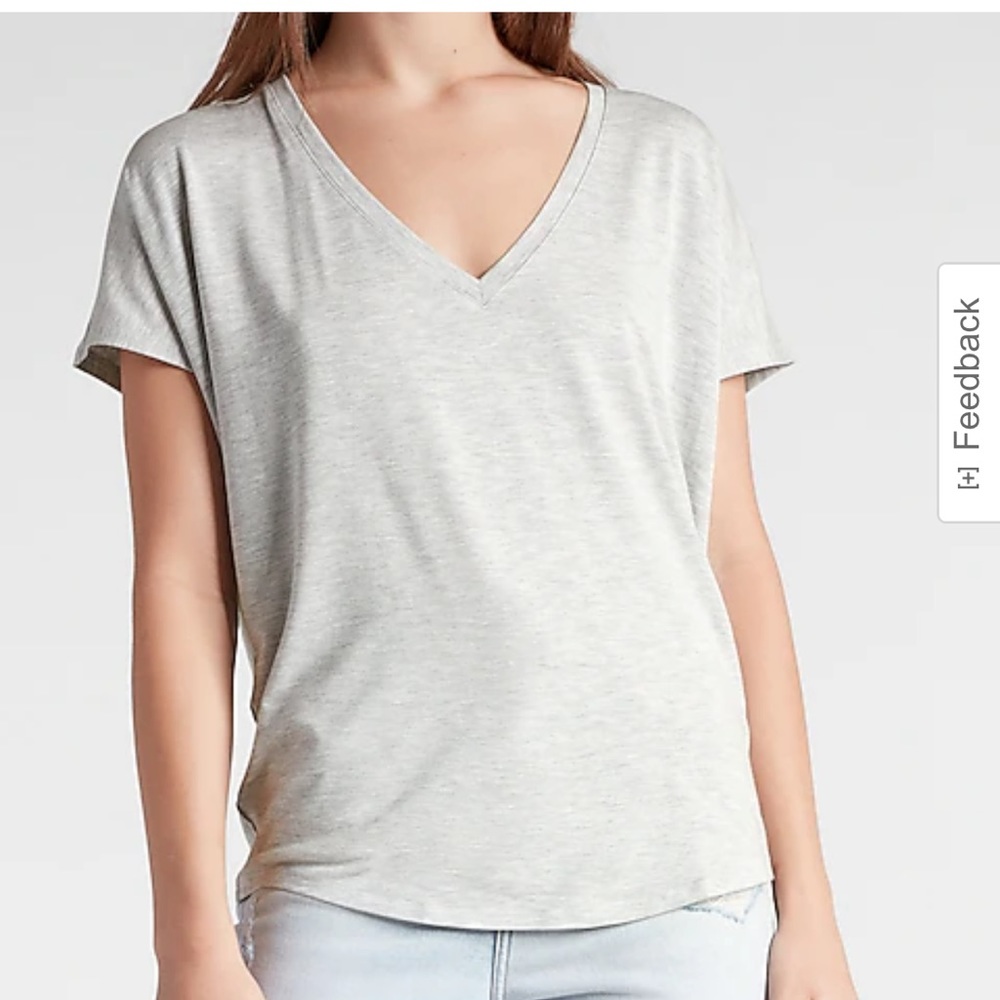 Express Relaxed Oversized V Neck Tee